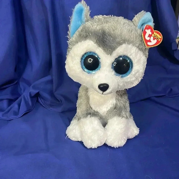 New with tags!! 10 inches tall. TY  - SLUSH  the Husky (Glitter Eyes) 💙 - Picture 2 of 9